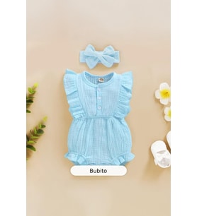 Kız Bebek %100 Pamuklu Müslin Bandanalı Bebek Tulum - Pembe