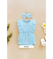 Kız Bebek %100 Pamuklu Müslin Bandanalı Bebek Tulum - Pembe
