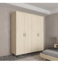 Soft Wood 4 Kapaklı Masif Ahşap Gardırop Vernik