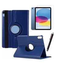 Apple iPad 10. Nesil / iPad A16 Uyumlu 10,9 inç Tablet Kılıfı Cam Kalem Set (Lacivert)