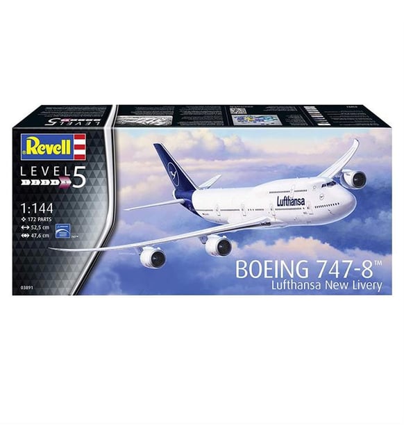Revell Maket Model Kit Boeing 747-8 Lufthansa 03891