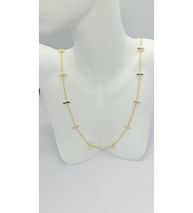 Çubuk Detaylı Gold İnce Zincir Kolye (50+5 cm)