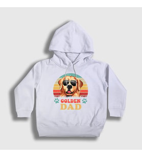 Presmono Unisex Çocuk Beyaz Golden Retriever Dad Dog Hediye Köpek Kapüşonlu Sweatshirt 537798tt