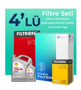 Filtron Kia Sportage 1.6 Dizel Filtre Bakım Seti Shell Motor Yağlı (2018-2022) 4 Lü