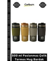 #Mug Sızdırmaz Kapak Silikon Kılıf Isı Korumalı Kupa 500 ml Paslanmaz Çelik Termos Mug Bardak