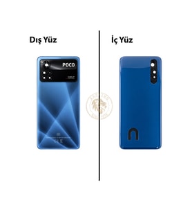 Yapıştırıcı Poco X4 Pro Mavi Yapıştırıcı Arka Pil Kapağı Batarya Kapağı + Yapıştırıcı ve Vida Seti