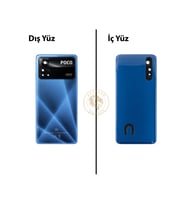 Yapıştırıcı Poco X4 Pro Mavi Yapıştırıcı Arka Pil Kapağı Batarya Kapağı + Yapıştırıcı ve Vida Seti
