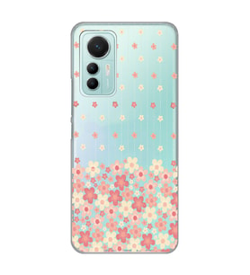 Xiaomi Mi 12 Lite Uyumlu Çiçek Desenli Şeffaf Telefon Kılıfı