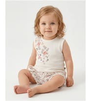 Bibaby Pink Clover Şortlu Bebek Takımı - 2 li - Ekru