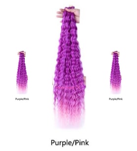 Afro Su Dalgası Saç 75m 120gr Kodu #-PURPLE/PİNK