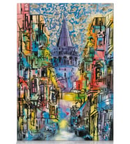 Star Puzzle 1000 Parça Galata Kulesi Puzzle(Altın Varaklı)