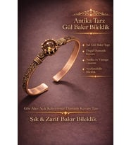 Kadın Bakır Bileklik Otantik Model Zultanit Taşlı Kelepçe Bilezik