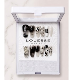 Louésse Yin Shadow Takma Tırnak 12’li Siyah Beyaz Taşlı Yin Yang Night Nail