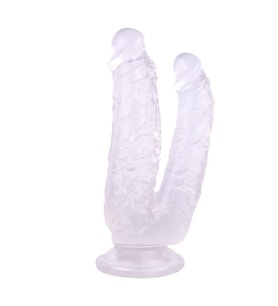 19cm Beyaz Çiftli Dildo No:76