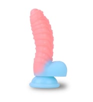 NEON ELITE Glow in the Dark - Karanlıkta Parlayan Tırtıklı Dildo Ultra Yumuşak Realistik Yapay Penis 