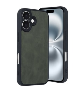 Iphone 16 Kılıf Aras Deri Kapak - Koyu Yeşil