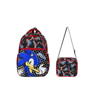 İlkokul Çantası Sonic 2'li Set 40*30 Cm Beslenme Çantası Ortopedik Sırt Çantası Erkek Çocuk