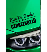 Tekirdağ Çerkezköy Siyah Araç Sticker  Tekirdağ Bize De Derler  Çerkezköylü 40x15 cm Oto Sticker
