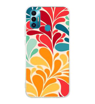PrintiFy Tecno Spark 7 ile Uyumlu 1mm Slim Fit Retro Renkler 5 Baskılı Şeffaf  Kılıf