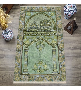 Dijital Baskılı, Yıkanabilir, Yumuşak Dokulu Çocuk ve Yetişkin SECCADE 65x115 cm  S-DOT-SN-037