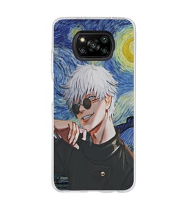 Poco X3 PRO / X3 NFC Uyumlu Satoru Gojo Tasarımlı Şeffaf Telefon Kılıfı