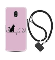 Xiaomi Redmi 8A 8 Pro 9C 9T 10C 11T Pro Kılıf Boyun Askılı Silikon Pink Cat Heart 1303