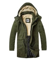 Regular Fit Çıkarılabilir Kapüşonlu su geçirmez oxford kumaş Uzun Parka Kaban