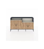 Arges Konsol 4 Raflı 4 Kapaklı 176x30x99 Antrasit-Çam/Aytaşı