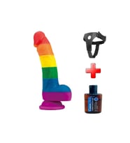 20,5 cm Belden Bağlamalı Renkli Realistik Vantuzlu Dildo Penis