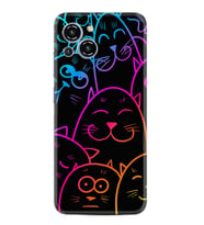 Reeder S23 Max Pro Kılıf Silikon Desen Özel Seri Neon Cats 1790