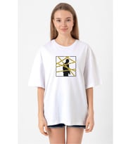 The Mentalist Crime Scene Tape Beyaz Kadın Oversize Tshirt