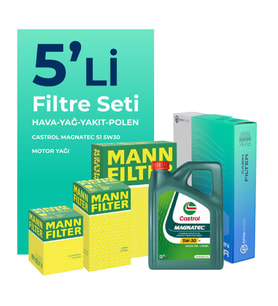 MANN Fiat Fiorino 1.3 Dizel Filtre Bakım Seti Castrol Motor Yağlı EURO 5 (2007-2016) 5 Li