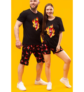 Unisex Süper Biber Baskılı Oversize Tshirt (Siyah)
