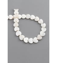 Sedef Doğal Taş Parlak Beyaz Kalp Kesim 10x3mm Dizi [AB+]
