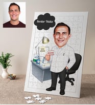 Karikatürlü Eczacı Kişiye Özel Puzzle