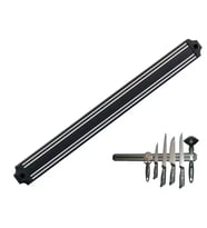 Mıknatıslı Bıçak Tutucu Stand - 38 Cm - Siyah - Paslanmaz Çelik - Mutfak Düzeni - Güvenli Bıçak Saklama - Tezgâh Düzeni - Modern Tasarım