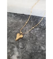 Topçuklu Kalp Model Çelik Antialerjik Kolye (Standart)