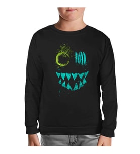 Maske - Monster Siyah Çocuk Sweatshirt