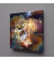 RENKLİ KAFA KARE KANVAS TABLO 130x130cm (Karışık)