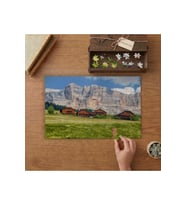 Dağların Eteğindeki Ahşap Evler Tasarımı 240 parça Ahşap Puzzle Ahşap Kutuda MP04905
