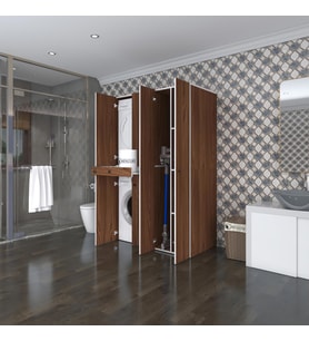 Kenzlife çamaşır-kurutma makinesi dolabı şahrur sağ cvz 187*120*60 çekmeceli banyo (Beyaz)