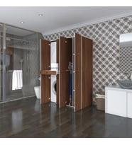 Kenzlife çamaşır-kurutma makinesi dolabı şahrur sağ cvz 187*120*60 çekmeceli banyo (Beyaz)