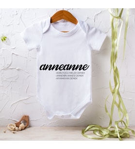Anneler Gününe Özel Anneanne Yazılı Çıtçıtlı Bebek Body Zıbın