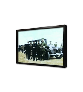 Atatürk Otomobil Başında Çerçeveli Mdf Tablo