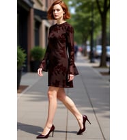 Kadınlar İçin Feminine Bodycon Kesim Çiçek Desenli Uzun Kollu Tül Mini Elbise Astarlı Şıklık