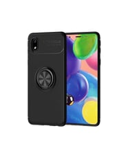 Samsung Galaxy A01 Core Kılıf Yüzüklü Magnetli Ravel Case (Siyah)