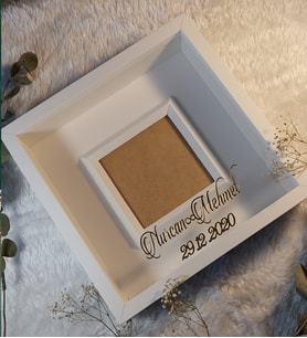 25x25 cm Verda Anı Çerçevesi-İsimli ve Tarihli-Derin Çerçeve-Hediye Özel Tasarım Çerçeve
