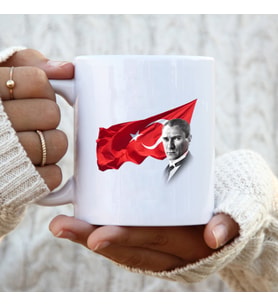Atatürk Ve Türk Bayrağı Baskılı Kupa Bardak