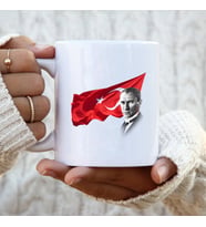 Atatürk Ve Türk Bayrağı Baskılı Kupa Bardak