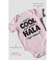 Cool diye yazılır hala diye okunur Kısa Kollu Bebek Body %100 Pamuk